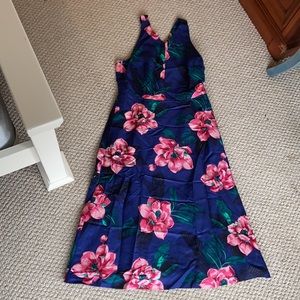 Shin length flower cocktail dress